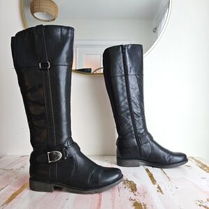 Baretraps Salvador Knee-High Faux Leather Equestrian Black Boots Size 10M
